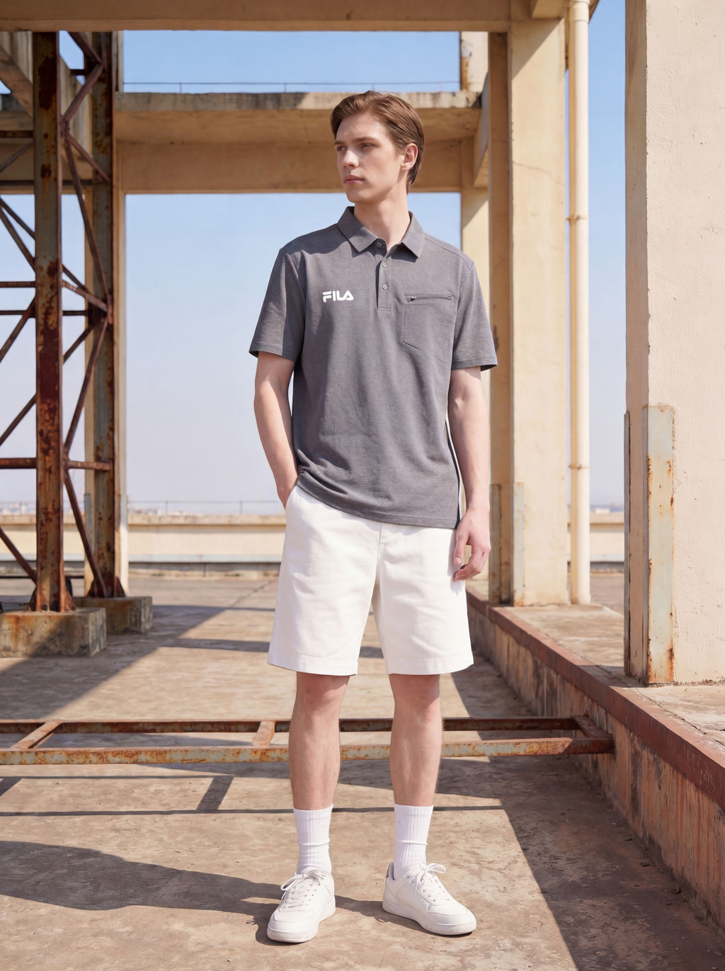 FL006-2026 FILA Men's  Áo Polo nam có túi khóa kéo