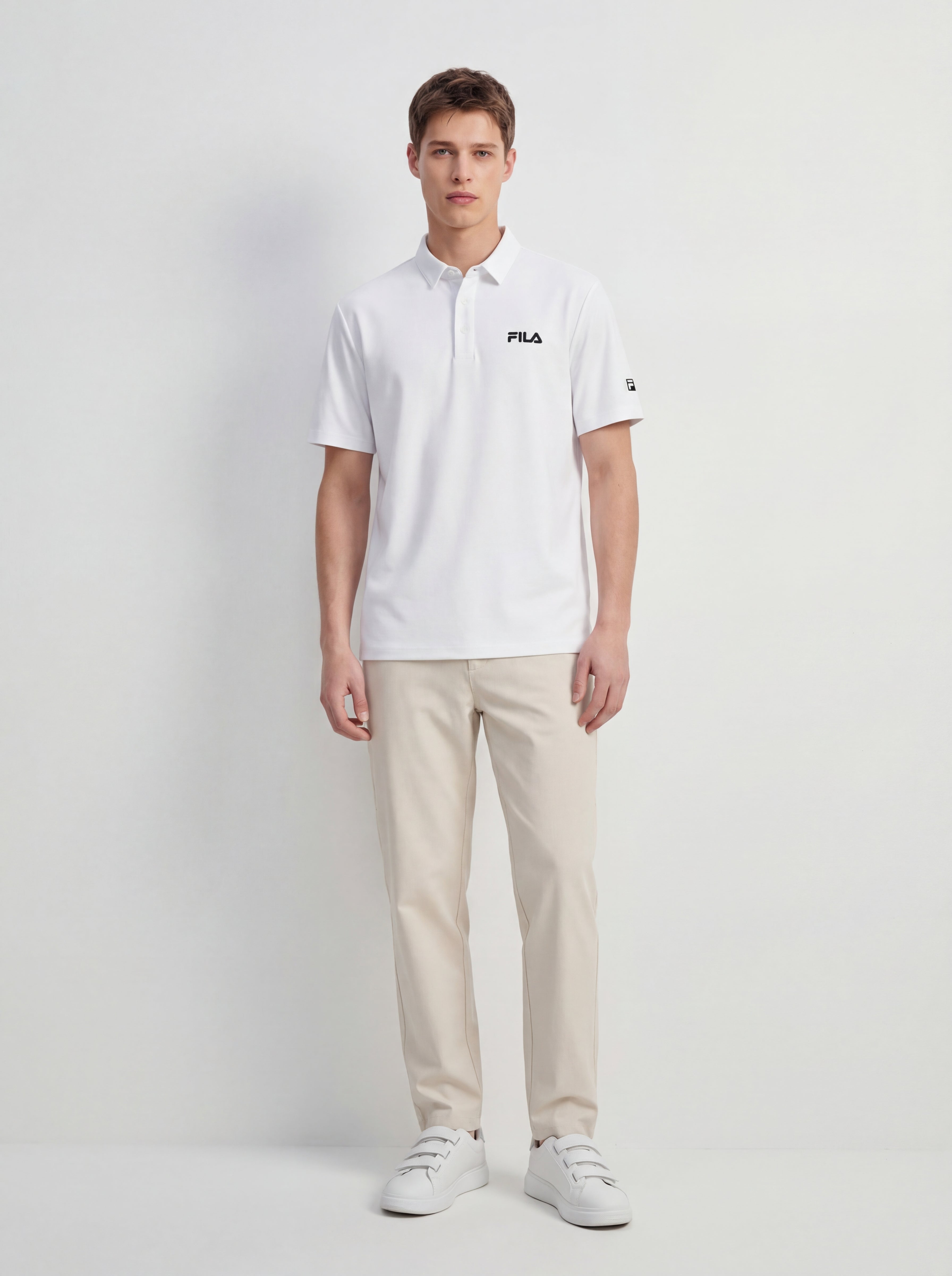 FL012-2026 FILA  Áo Polo Nam Cổ Vuông Ngắn Cổ Điển