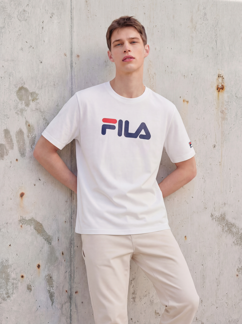 FL011-2026 FILA  Áo thun nam tay ngắn cổ tròn nhẹ, thoải mái mới
