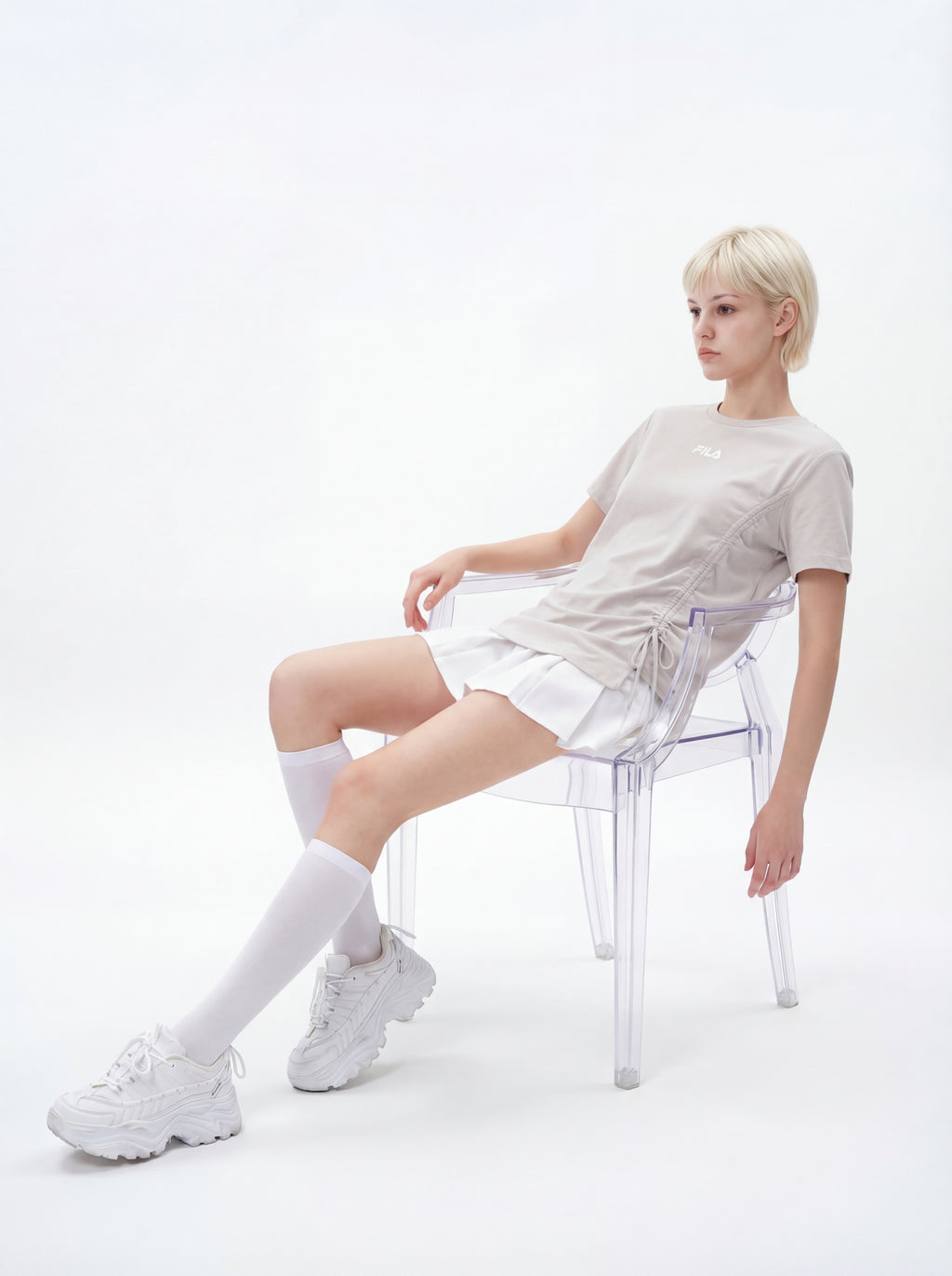 FL019-2026 FILA Women's  Áo thun ngắn tay cổ tròn dáng ôm mới