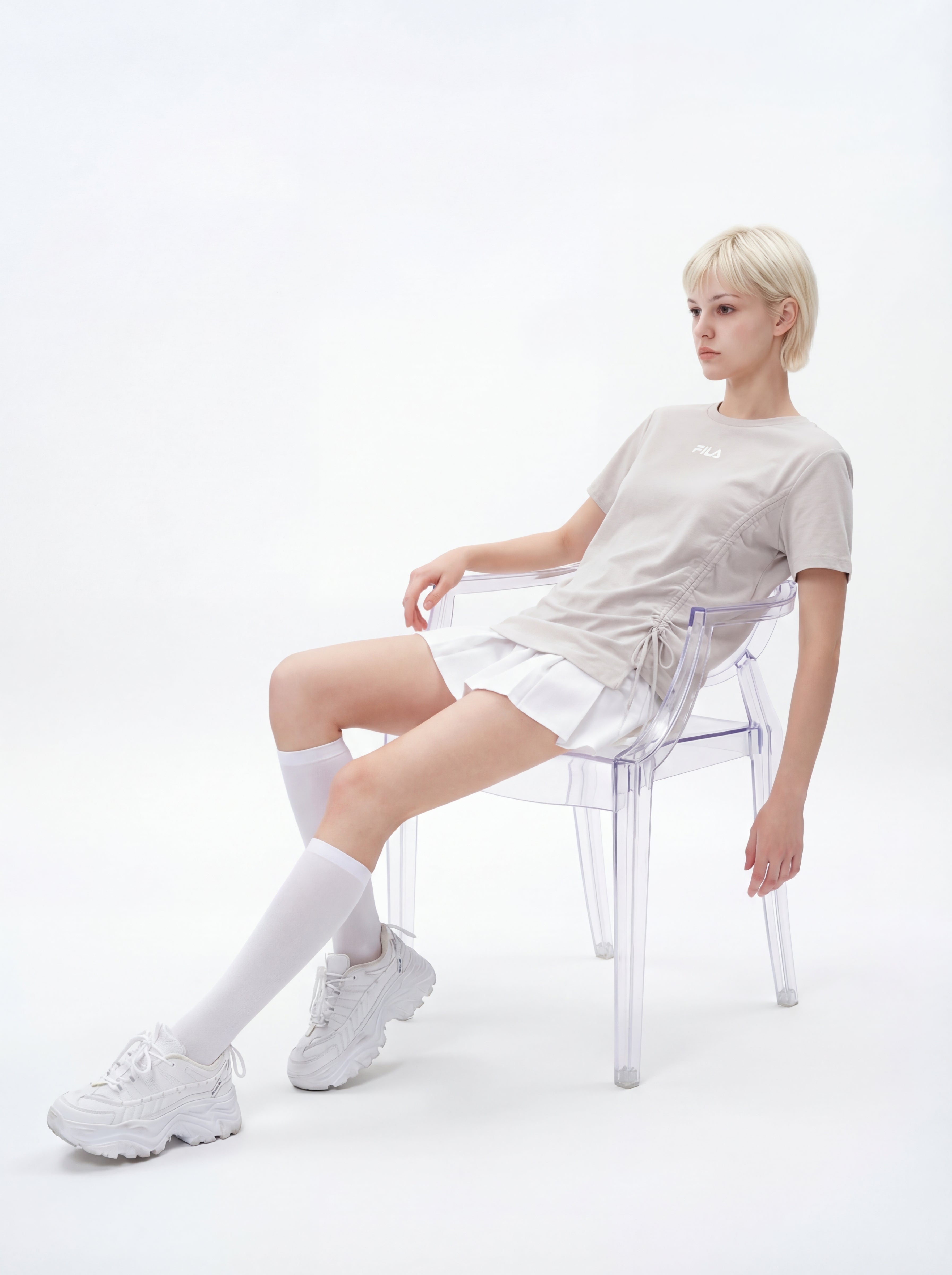 FL019-2026 FILA Women's  Áo thun ngắn tay cổ tròn dáng ôm mới