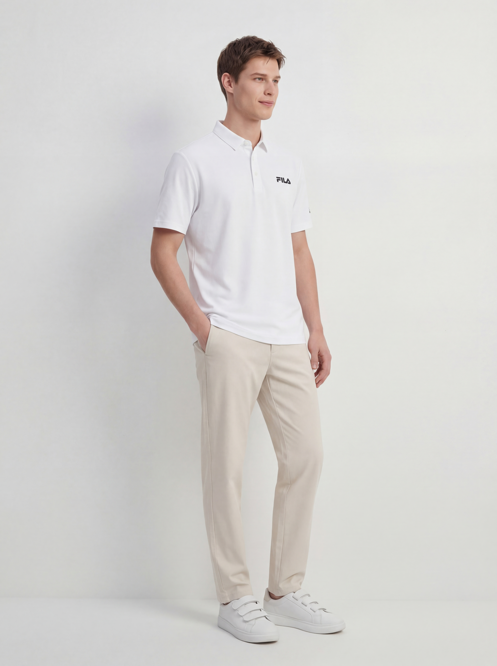 FL012-2026 FILA  Áo Polo Nam Cổ Vuông Ngắn Cổ Điển