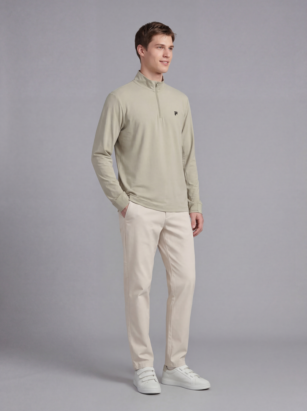 FL010-2026 FILA  Áo thun nam kiểu dáng mới, cổ lửng