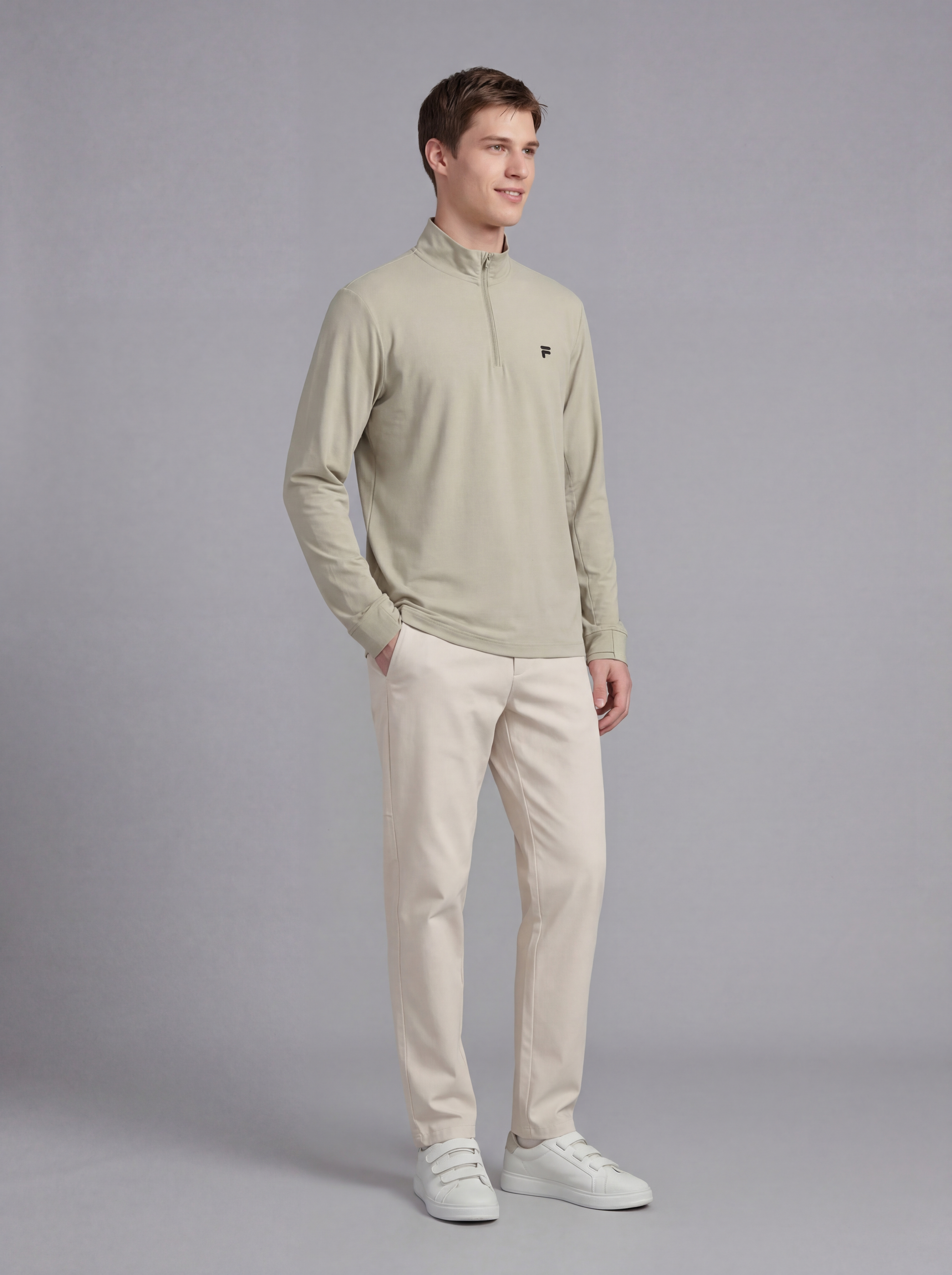 FL010-2026 FILA  Áo thun nam kiểu dáng mới, cổ lửng