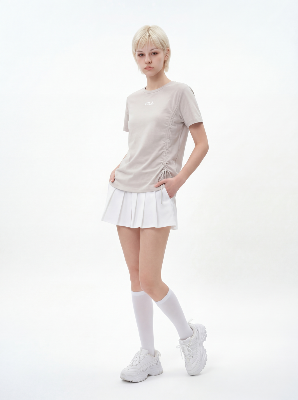 FL019-2026 FILA Women's  Áo thun ngắn tay cổ tròn dáng ôm mới