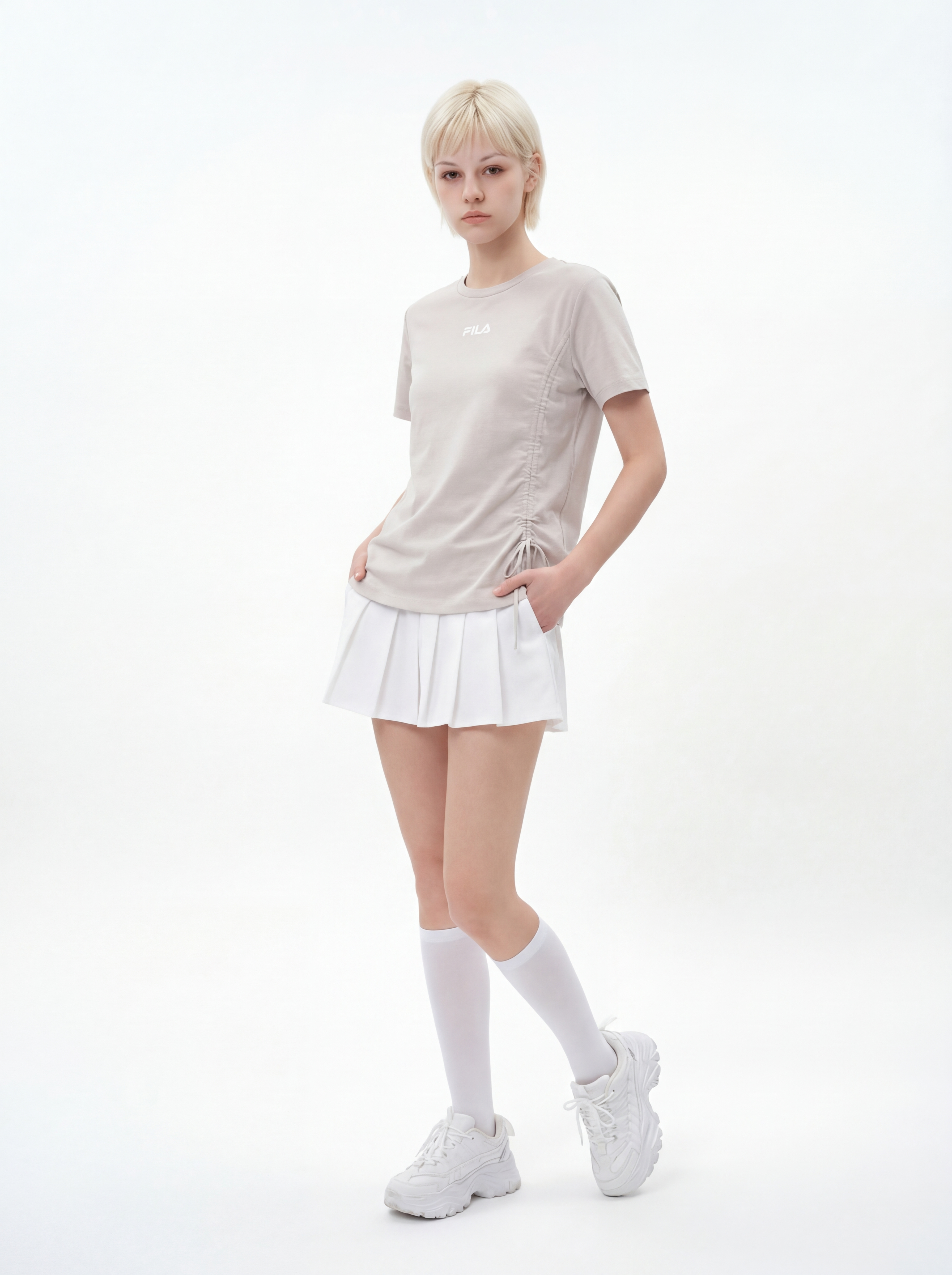 FL019-2026 FILA Women's  Áo thun ngắn tay cổ tròn dáng ôm mới