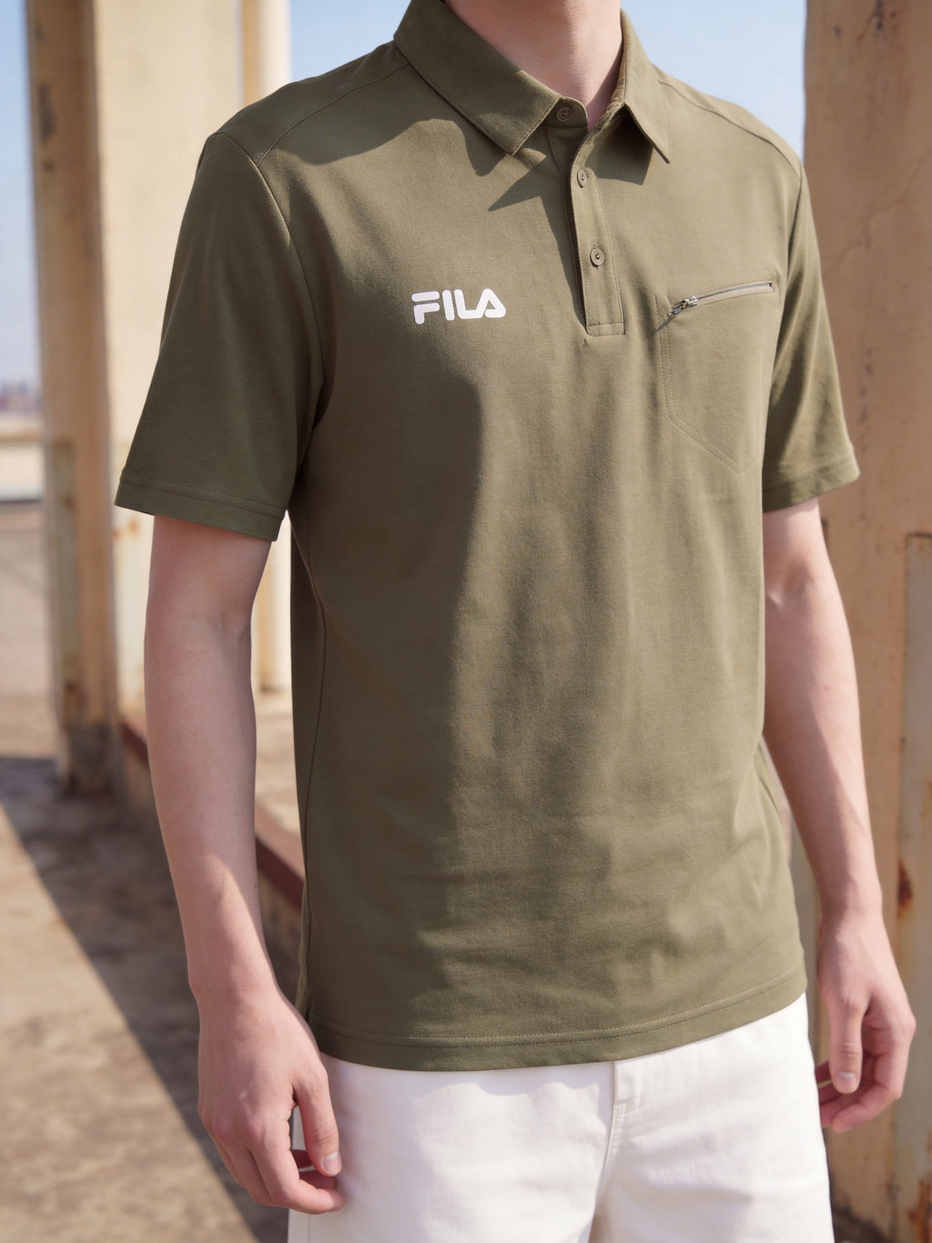 FL006-2026 FILA Men's  Áo Polo nam có túi khóa kéo