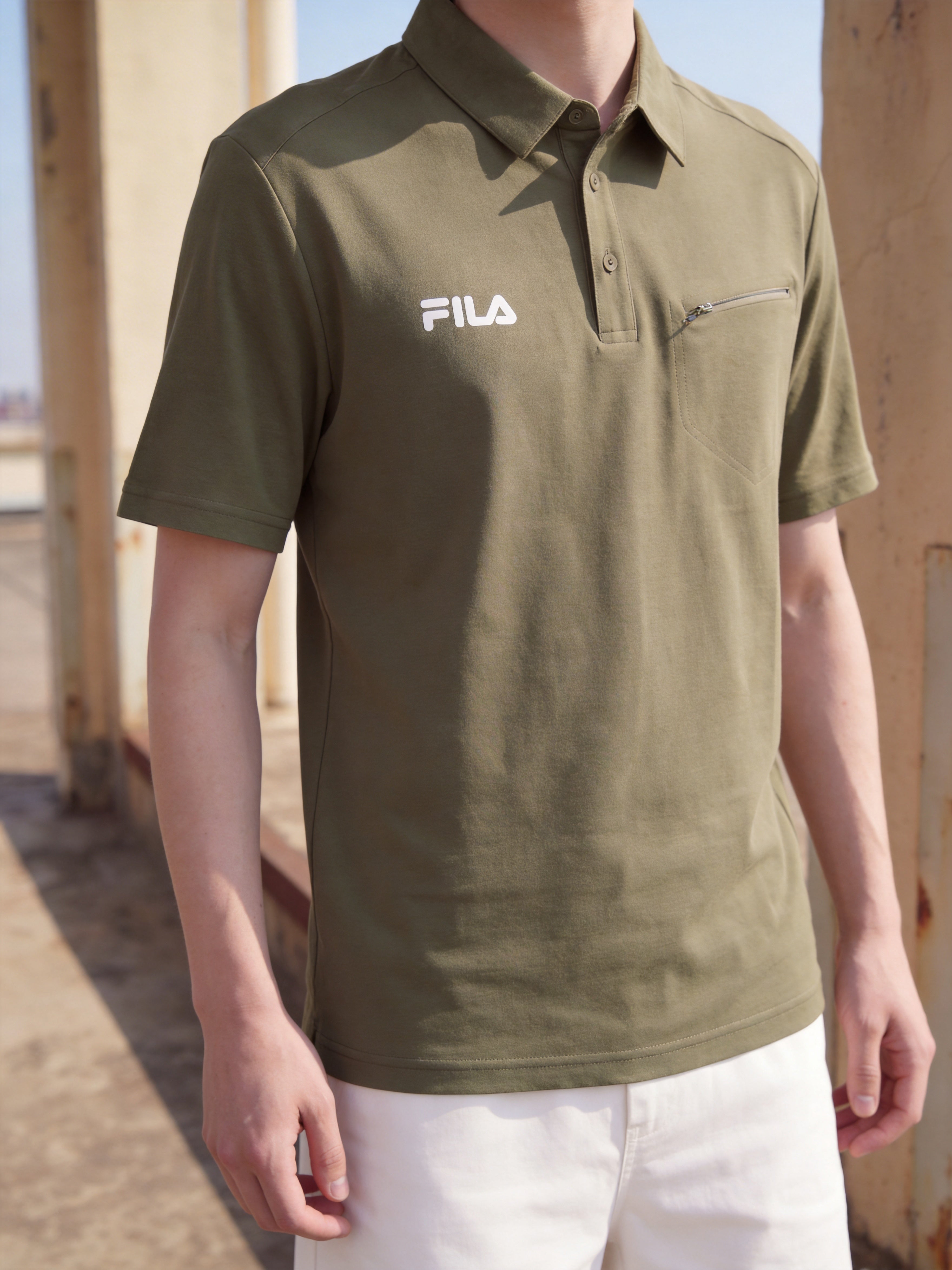 FL006-2026 FILA Men's  Áo Polo nam có túi khóa kéo