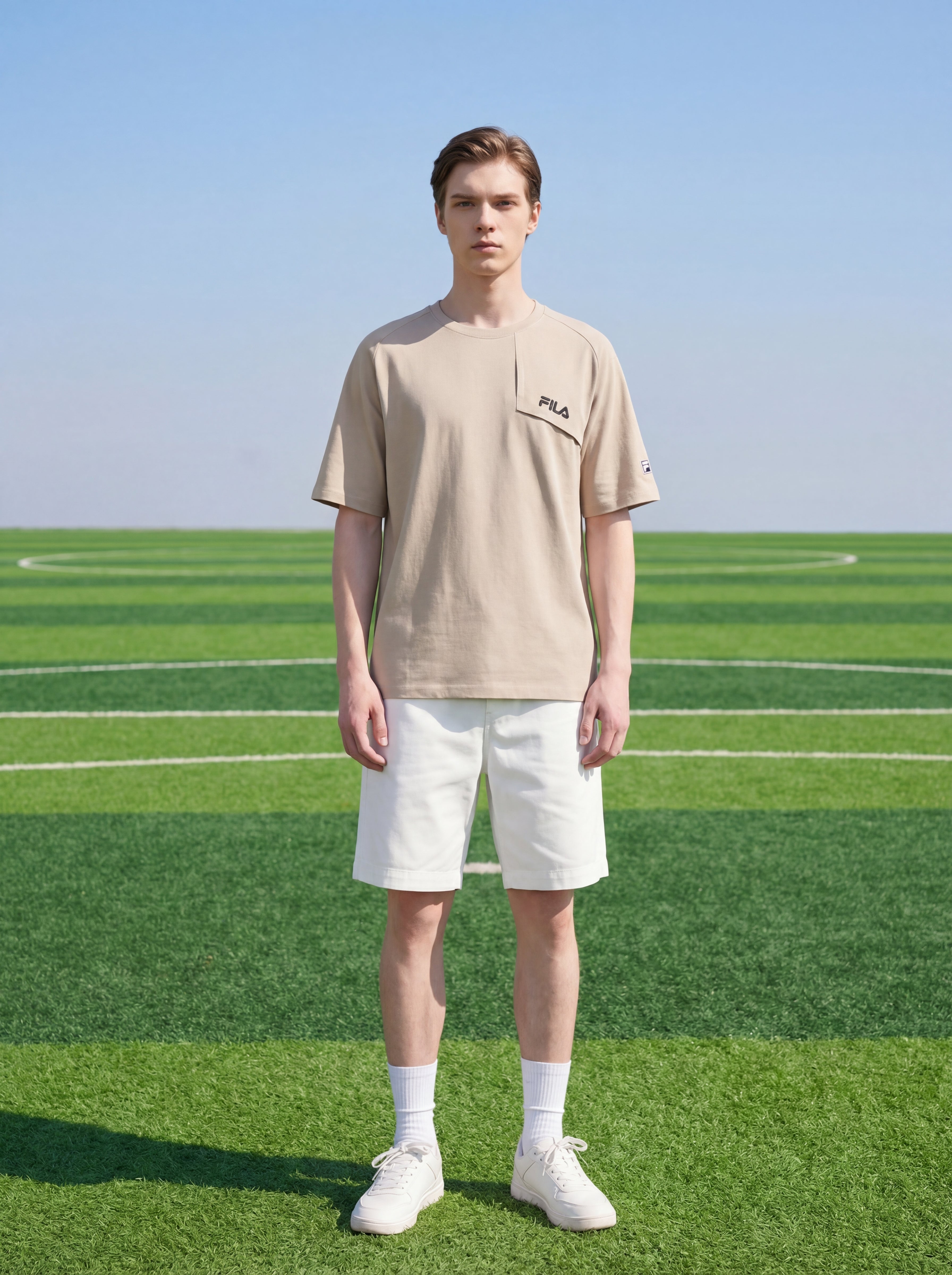 FL013-2026 FILA Men's  Áo thun tay ngắn cổ tròn dáng rộng mới