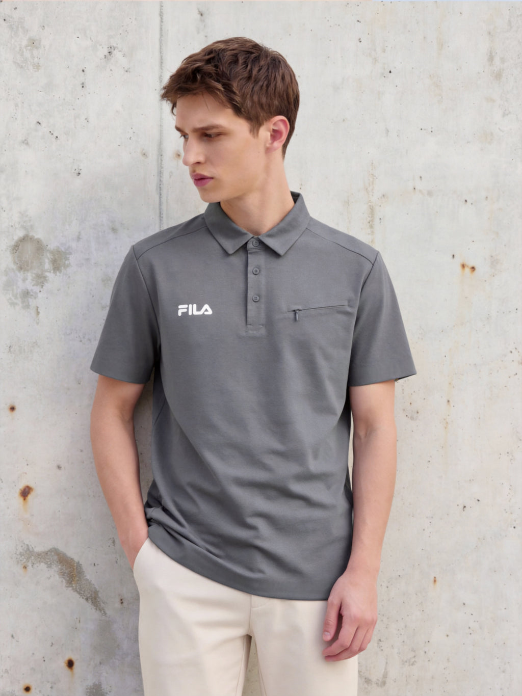 FL006-2026 FILA Men's  Áo Polo nam có túi khóa kéo