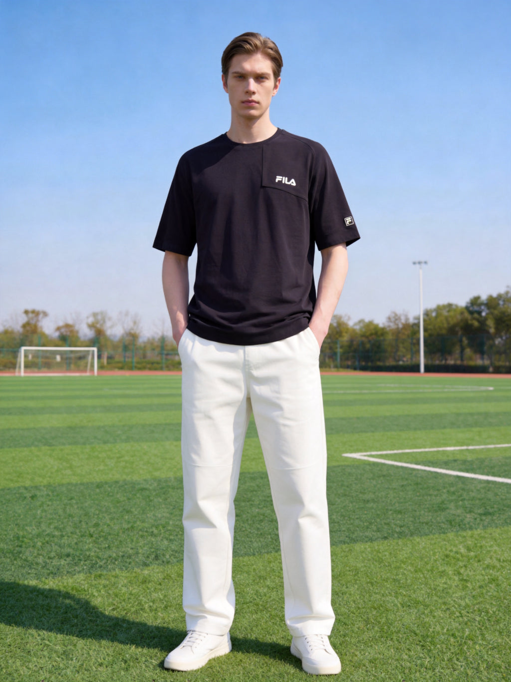 FL013-2026 FILA Men's  Áo thun tay ngắn cổ tròn dáng rộng mới