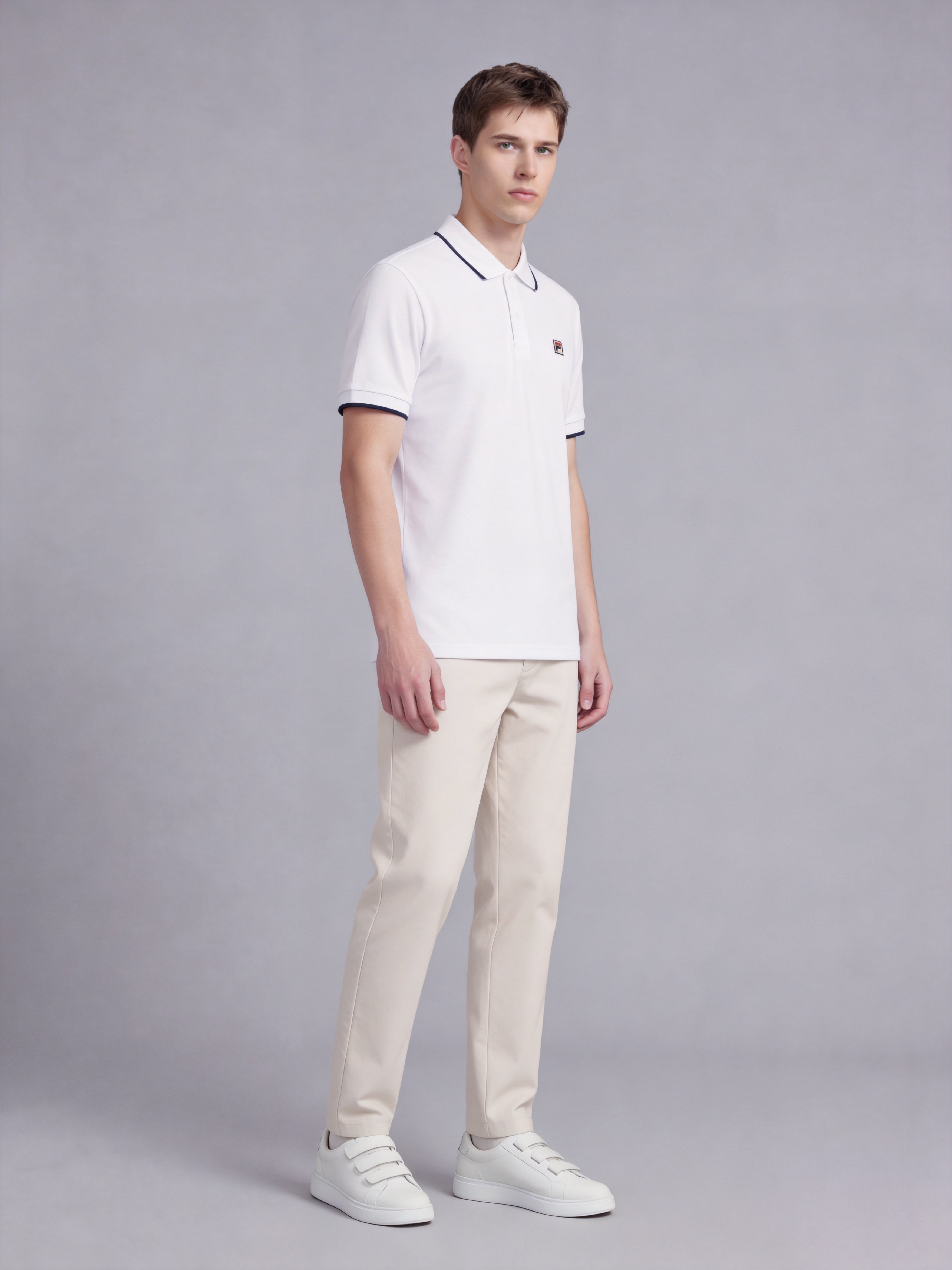FL008-2026 FILA Men's  Áo Polo thời trang nam phối màu cổ điển