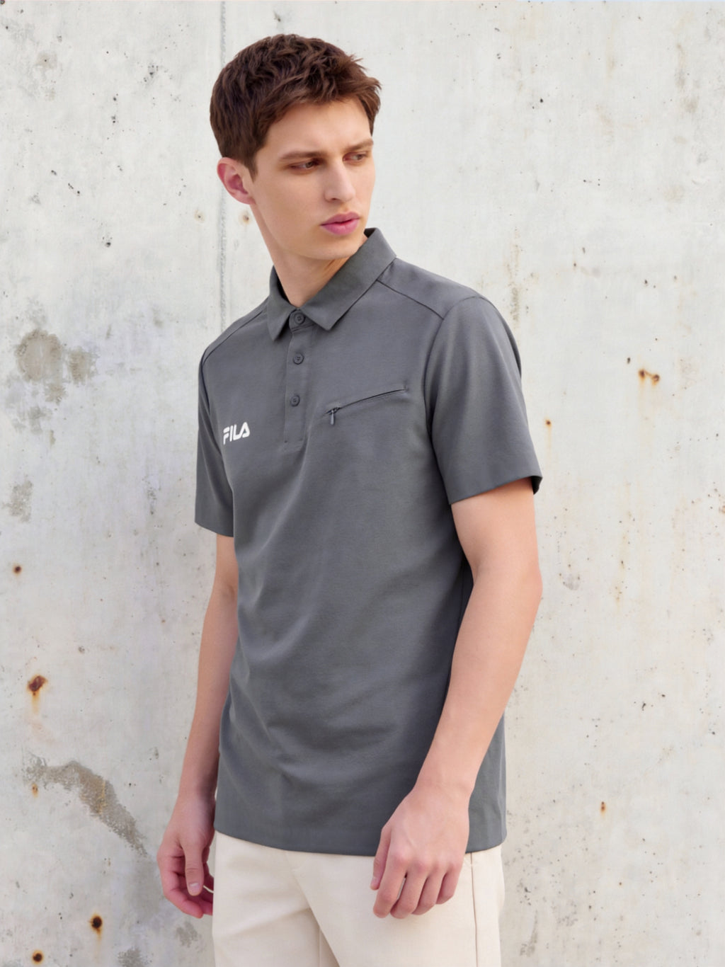 FL006-2026 FILA Men's  Áo Polo nam có túi khóa kéo