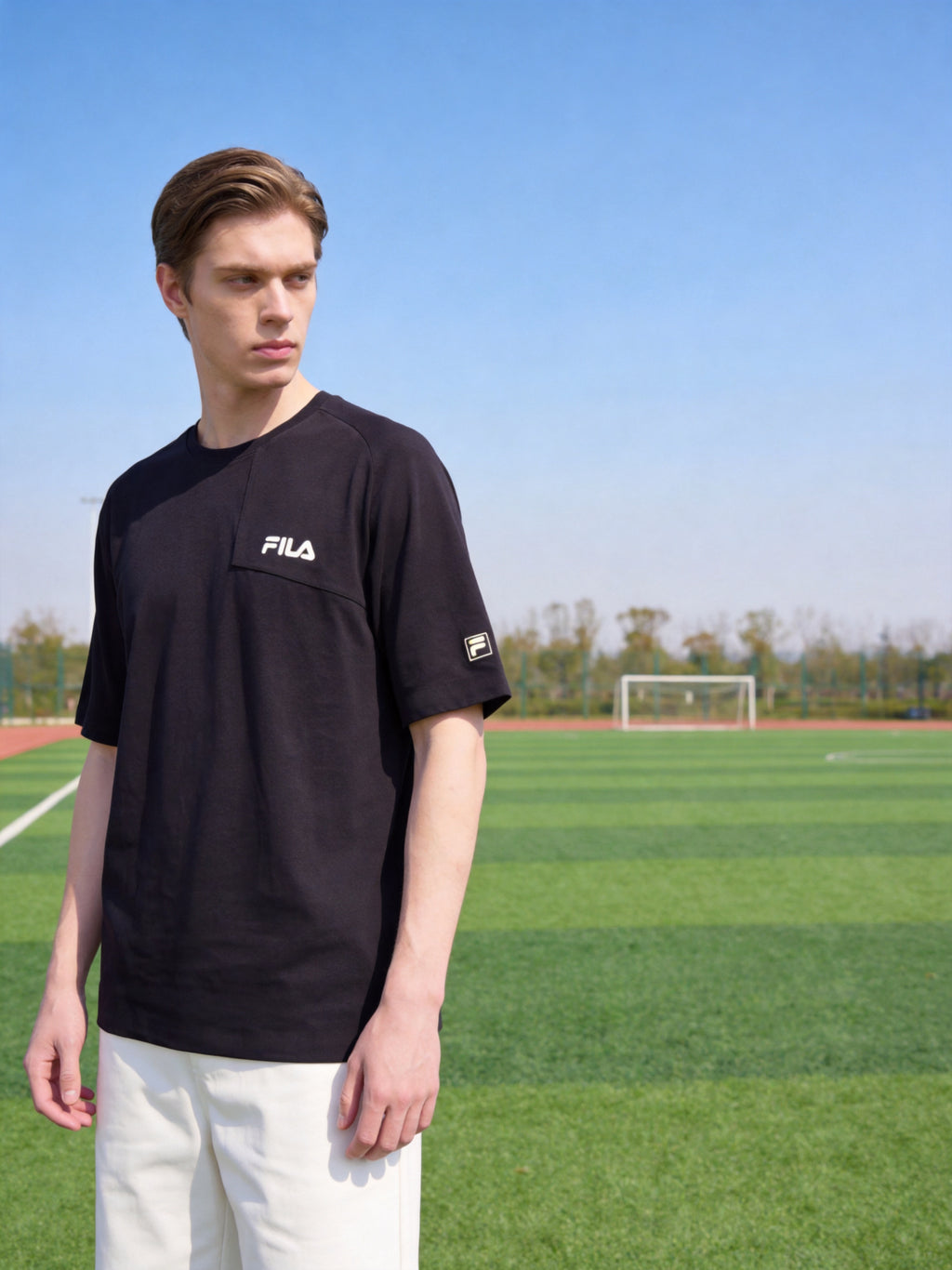 FL013-2026 FILA Men's  Áo thun tay ngắn cổ tròn dáng rộng mới