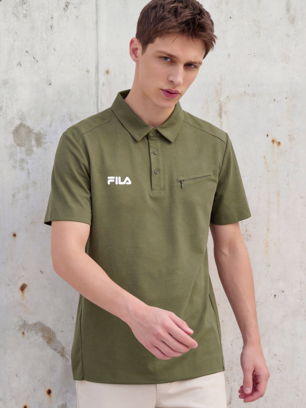 FL006-2026 FILA Men's  Áo Polo nam có túi khóa kéo